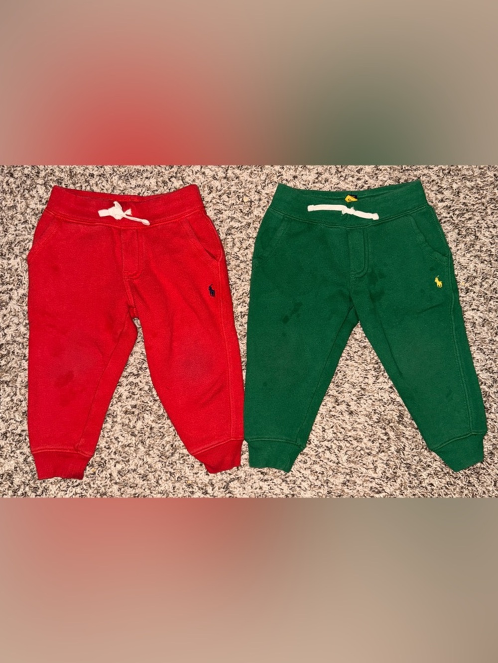 Polo by Ralph Lauren Red & Green Kids Jogger Pants